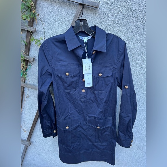 Veronica Beard Saude Long-Sleeve Utility Dress in Navy New With Tags! - Picture 3 of 7